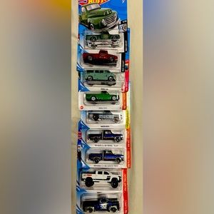 Set of 9 Hoteheels trucks/van! Various trucks: